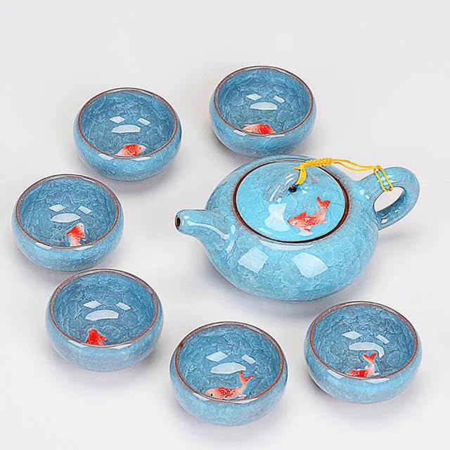 6客茶器揃 茶器セット お茶 陶器 湯呑み 急須茶器セット 立体金魚型 Amazon.co.jp: 6客茶器揃 茶器セット お茶 陶器 湯呑み 急須茶器セット